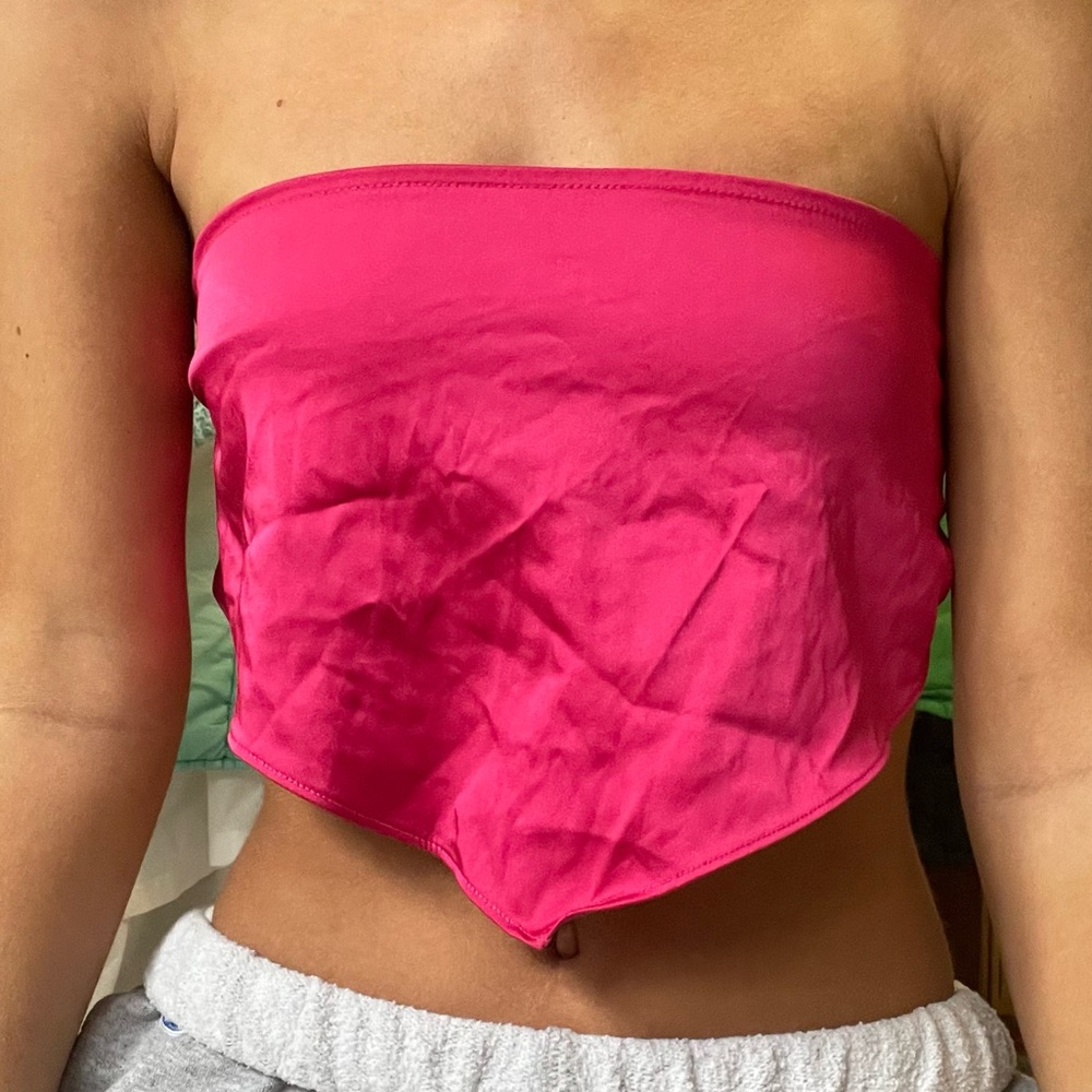 PINK SCARF TIE TOP